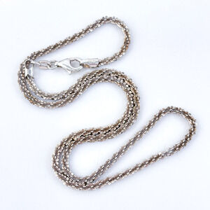 Vintage Italy Sterling Silver 925 2.7mm Margarita Chain Necklace 16"